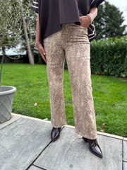 Deer Printed Wide Leg Jeans