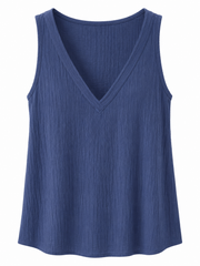 Navy Textured Vest Top Kaylee
