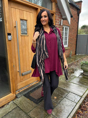 Wine Back Pleat Blouse Jackie