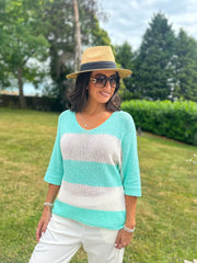 Mint Striped Knit Rita