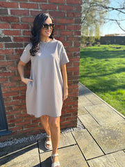 Mocha Embellished Sleeve Dress Lexi