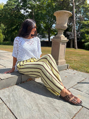 Lemon Bubble Cotton Striped Trousers Paula