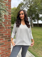 Grey Gold Lurex Knit Top Jenna