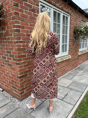 Wine Diamond Shimmer Cardigan Freya