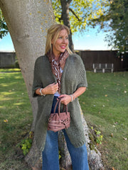 Khaki Cosy Edge To Edge Cardi Mabel
