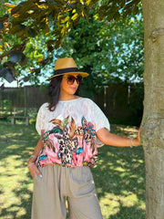 Pink Leopard Floral Top Sasha