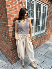 Mocha Shimmer Knit Vest Palmer