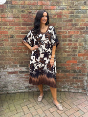 Chocolate Ombre Floral Dress Stephanie