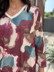 Wine Watercolour Shimmer Dress Freya