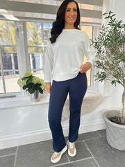 Navy Kick Flare Gym Leggings