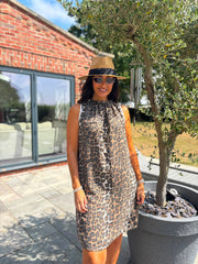 Natural Leopard Sleeveless Dress Tiana