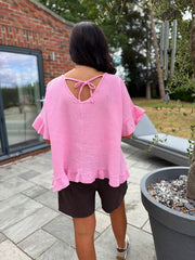 Candy Pink Bubble Cotton Top Kimberly