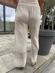 Stone Crochet Detail Trousers Thelma