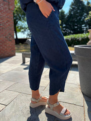Navy Hooded Zip Jacket Set Willa