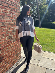 Charcoal Applique Floral Knit Tanya