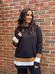 Black Striped Trim Knit Ophelia