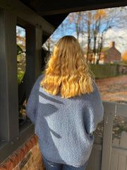 Denim Shimmer V Neck Knit Seren