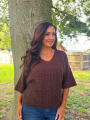Chocolate Soft Chevron Knit Ensley