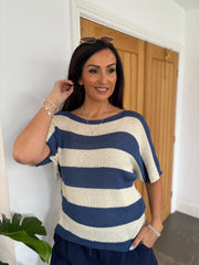 Navy Stripe Knit Luna