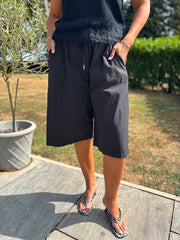 Black Drawstring Culottes Anya