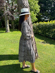Leopard V Neck Midi Dress Angelica