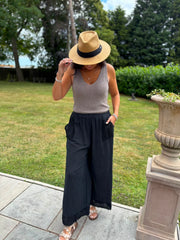 Black Multi Hole Detail Trousers Terri