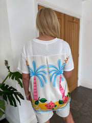 White Citrus Palm Tee Brianna