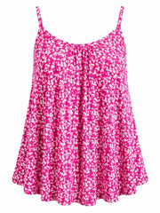 Lipstick Pink Ditsy Floral Vest Top Lyra