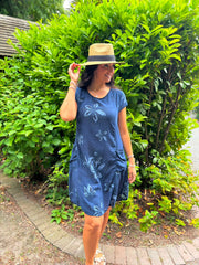 Navy Flower Pocket Dress Zoe