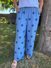 Denim Polka Dot Trousers Michaela