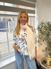 White Floral Vine Sweatshirt India