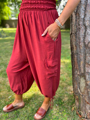 Rust Cargo Pocket Jumpsuit Verity