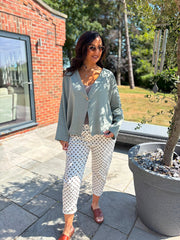 Khaki Button Front Jacket Helen
