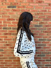 White Premium Cotton Polka Dot Set Dakota