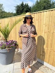 Chocolate Polka Dot Co-Ord Set Beverly
