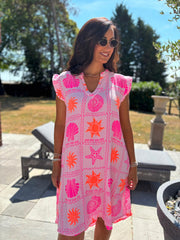 Pink Bubble Cotton Beach Days Dress Cindy