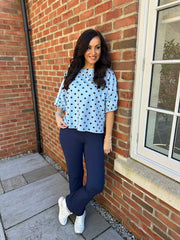 Blue Polka Dot Sweatshirt Dakota