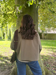 Khaki Cropped Trench Coat