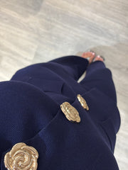 Navy Rose Button Waistcoat Set Nala
