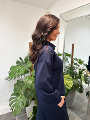 Navy Zip Up Hoodie Alice