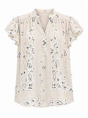 Stone Bubble Cotton Paisley Top Sammie