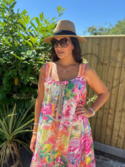 Pink Tropical Tassel Dress Seren
