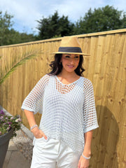 Silver Shimmer Loose Knit Giana