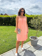 Apricot Bubble Cotton Summer Dress Samantha