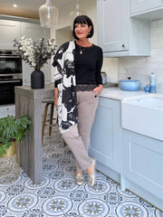 Mocha Straight leg Comfort fit pull on Trousers