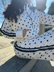 White Premium Cotton Polka Dot Set Dakota