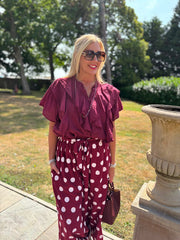 Wine Polka Dot Trousers Reagan