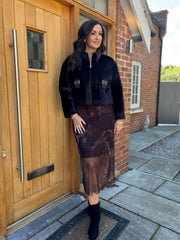 Black Premium Faux Fur Buckle Coat