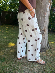 Cream Polka Dot Trousers Michaela