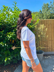 White Embellished Shell Tee Chloe